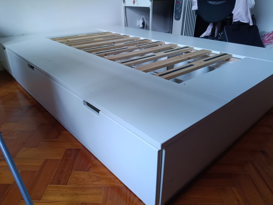 Cama Branca  IKEA NORDLI, 140x200 cm
