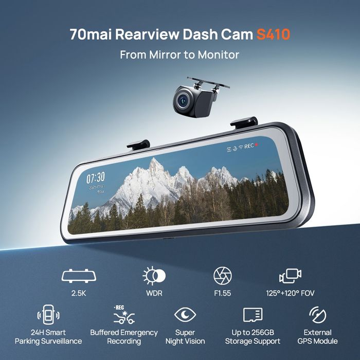 Зеркало видеорегистратор Xiaomi 70mai Rearview Dash Cam S410
