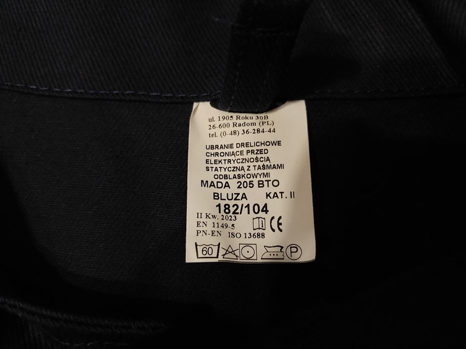 Nowa bluza drelichowa robocza z odblaskami rozmiar 182/104 okazja