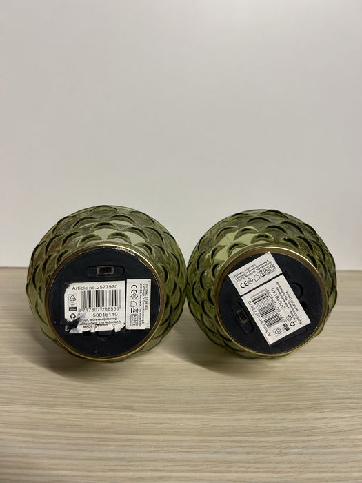 Szklane lampiony LED, zestaw 2 lampionów nr.8719