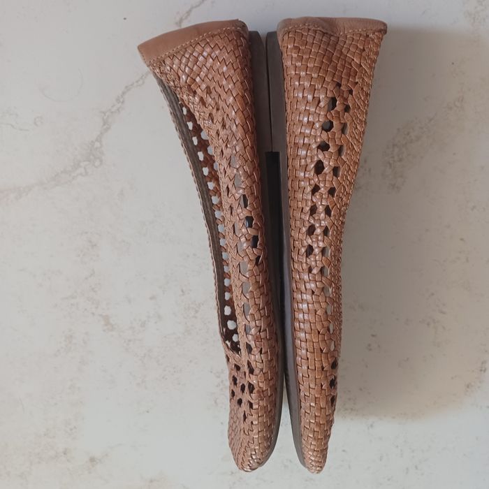 Baleriny ECCO ażurowe skórzane 40/26 cm