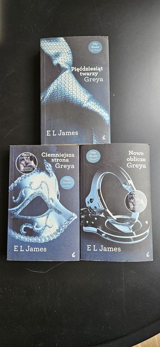 3 książki E.L. Jamesa - Pięćdziesiąt twarzy, Ciemniejsza strona, Nowe