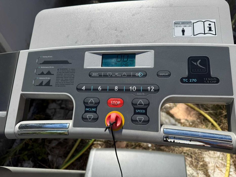 Passadeira Domyos TC 270 – 13km/h, inclinável e dobrável