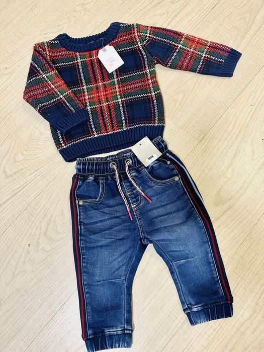 Светер та джинси комплект, костюм Next 6-9 міс.