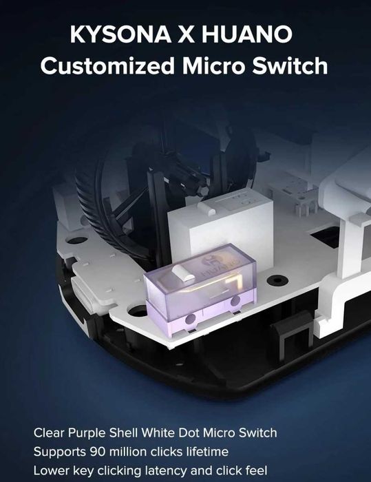 Нова бездротова ігрова мишка Kysona M511 white PAW3395