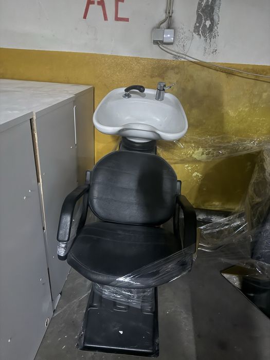 Rampa lavagem e cadeira de barbeiro/ cabeleireiro