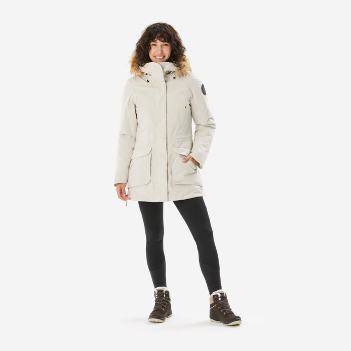 Parka de caminhada -20°C impermeável mulher, NH900 bege
