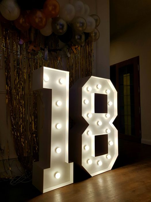 Napis 18 HIT cyfry świecący na 18-stke 120cm wynajem