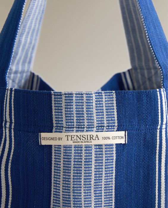 Tote Bag Algodão Riscas X TENSIRA Zara Home NOVO
