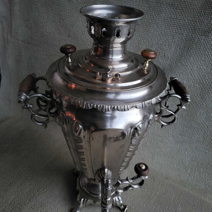 Самовар жаровой с Веницианскими ручками Патронный з-д на дровах редкий