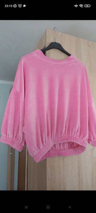 Komplet welurowy cukierek cukierkowy róż UNI