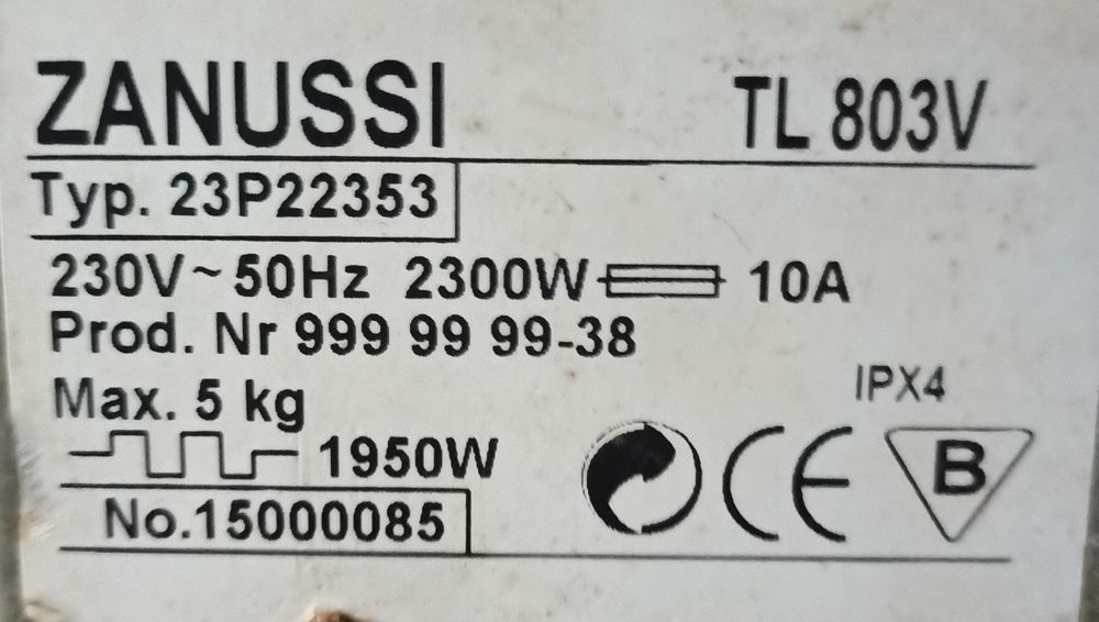 Zanussi tl 803 v вертикальная стиральная машина: 1 000 грн