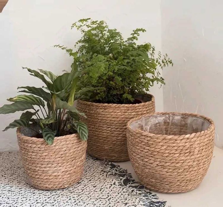 Zestaw 3 Doniczek Osłonek Ceramicznych SKANDI LOFT