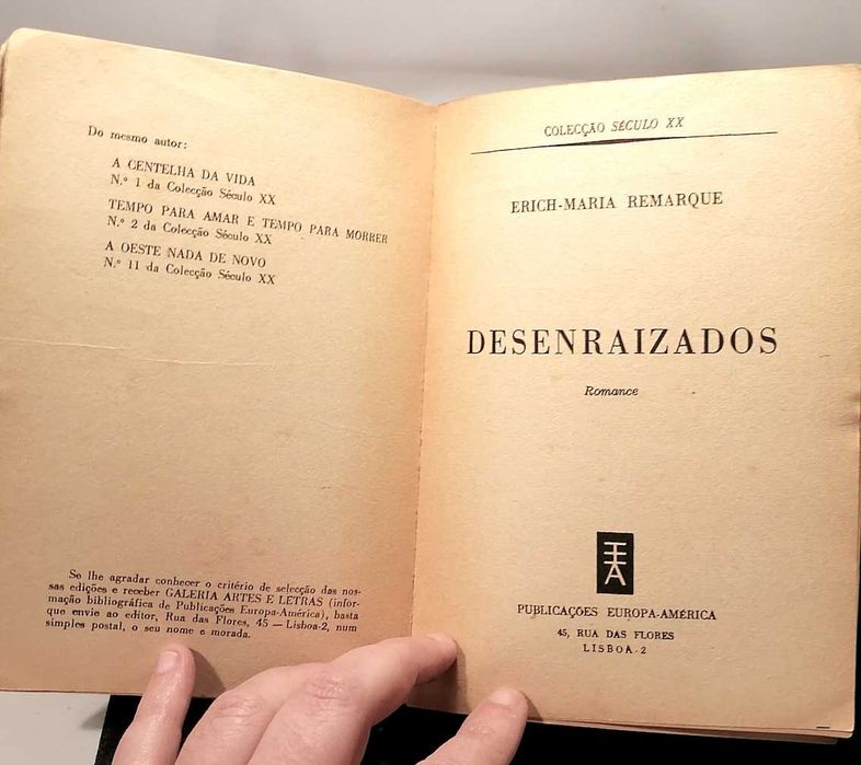 Desenraizados, de Erich Maria Remarque