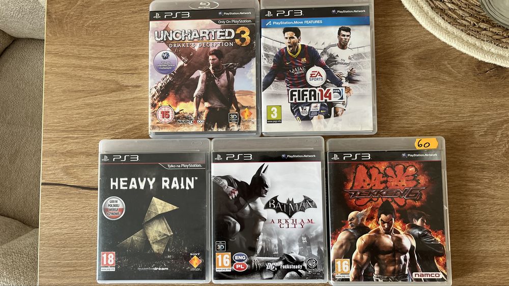 Gry ps3 tekken batman uncharted fifa heavy rain