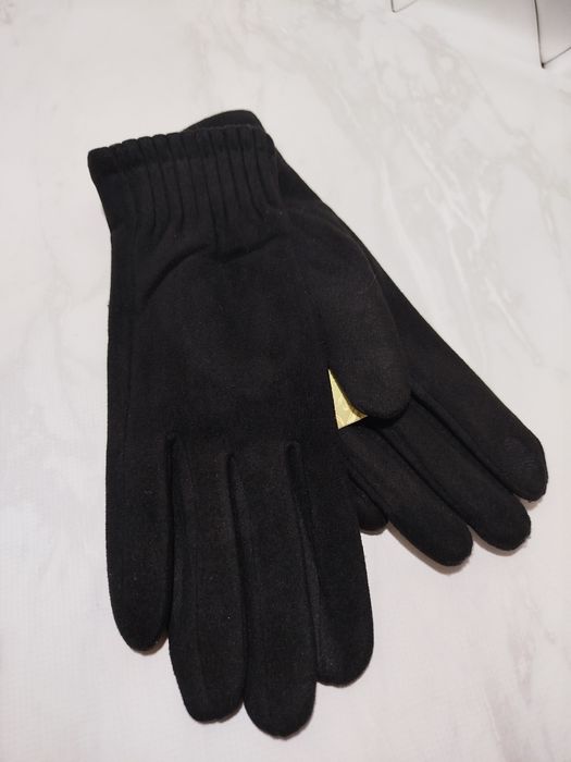 Чорні теплі класичні жіночі рукавички перчатки пальчата сенсорні