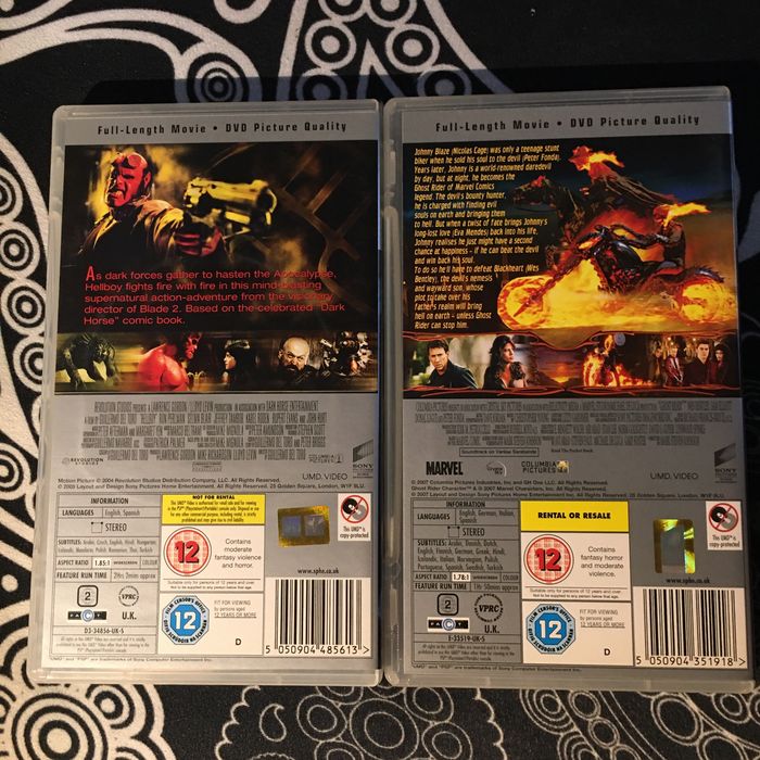 Vários filmes em Sony UMD
