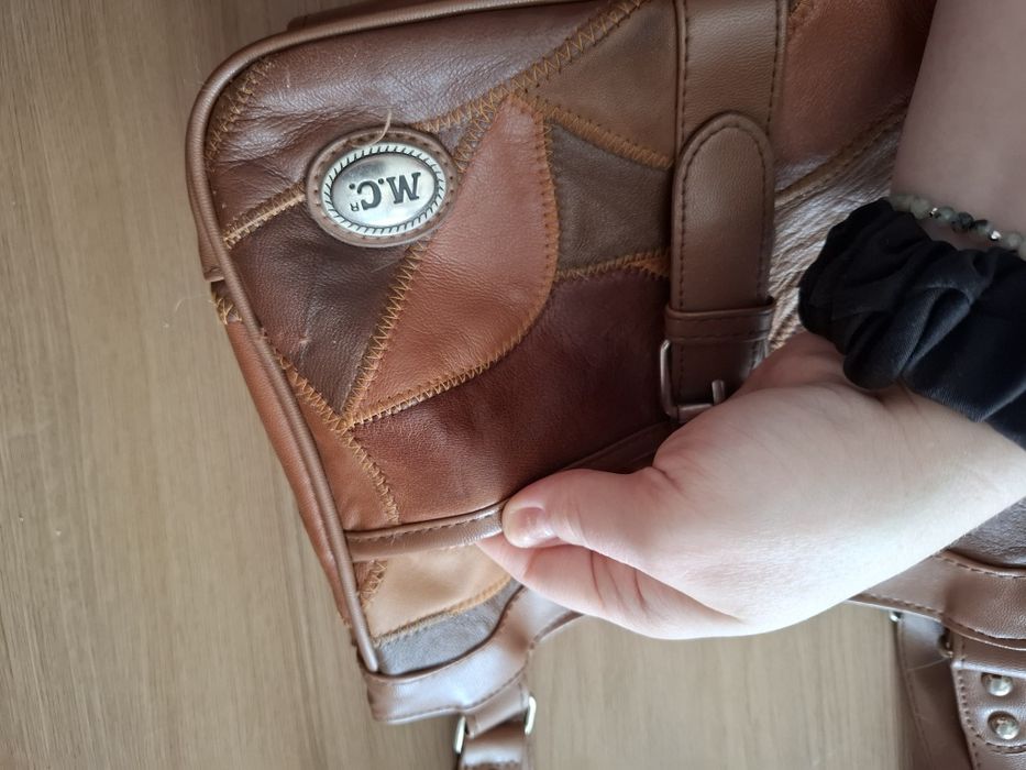 Torebka skóra patchwork, nieużywana