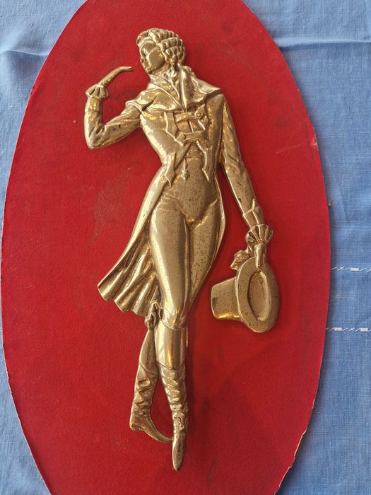 Moldura em latão com figura masculina antiga/vintage