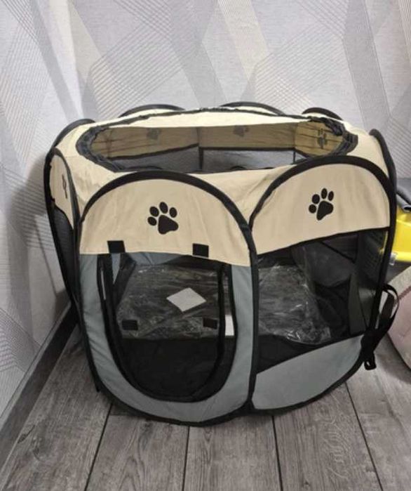 Складаний текстильний манеж для собаки або кішки 90 x 90 x 60 cm