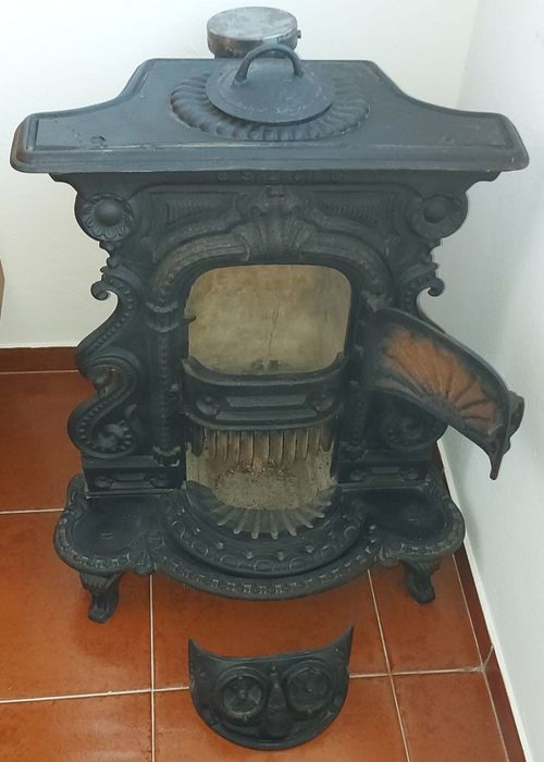Lareira de canto em ferro fundido : preço mais baixo !