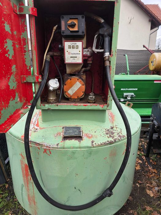 Diesel dystrybutor paliwa Mauzer 1000L Salzkotten Pompa licznik baniak Beczka 1000 litrów mauzer