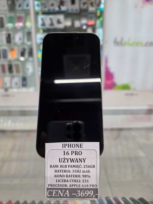 Iphone 16 Pro 256GB Bat 98% Telakces Felicity *Raty 0%
