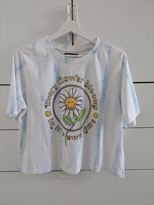 Bluzka crop top Sinsay biała * L