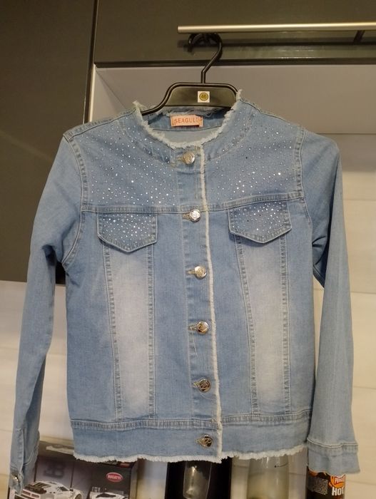 Kurtka jeansowa dziewczęca 146