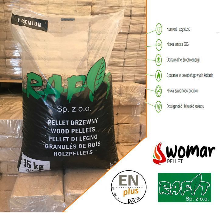 Pellet drzewny Rafit Olczyk pelet Ekorafit EN+ A1 dowóz Womar
