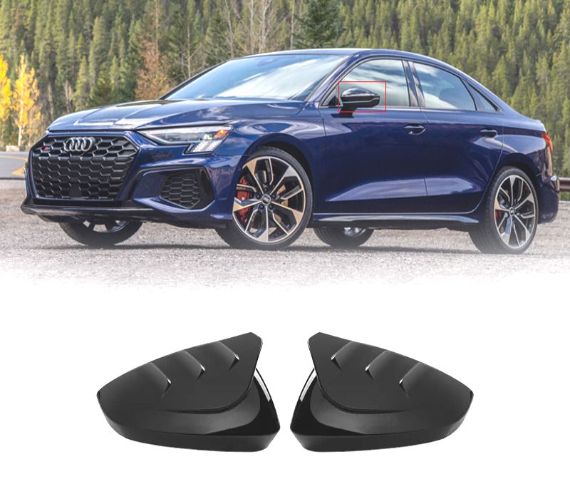 CAPAS DE ESPELHOS RETROVISORES AUDI A3 8Y 21- PRETO BRILHANTE