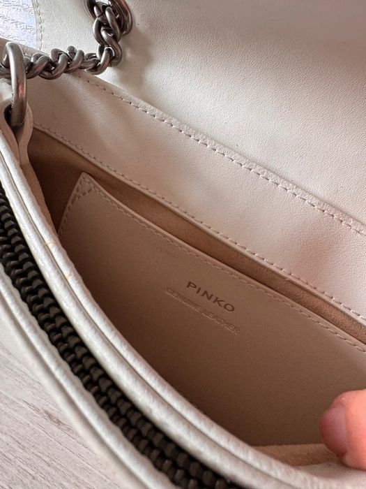 Torebka Pinko biała srebrna