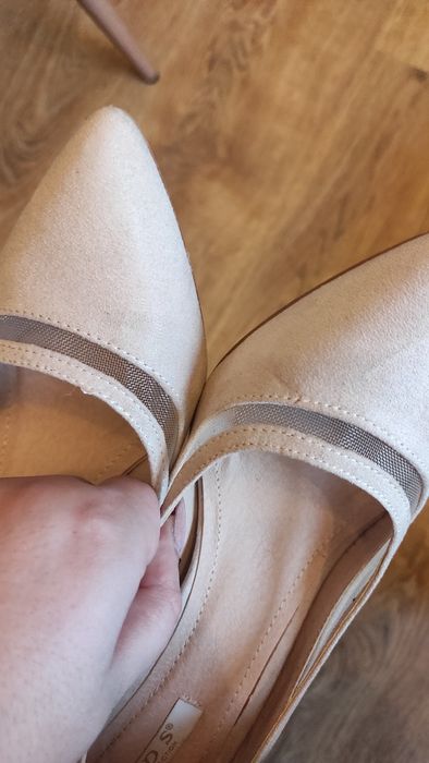 Buty damskie szpilki pudrowe brudny róż