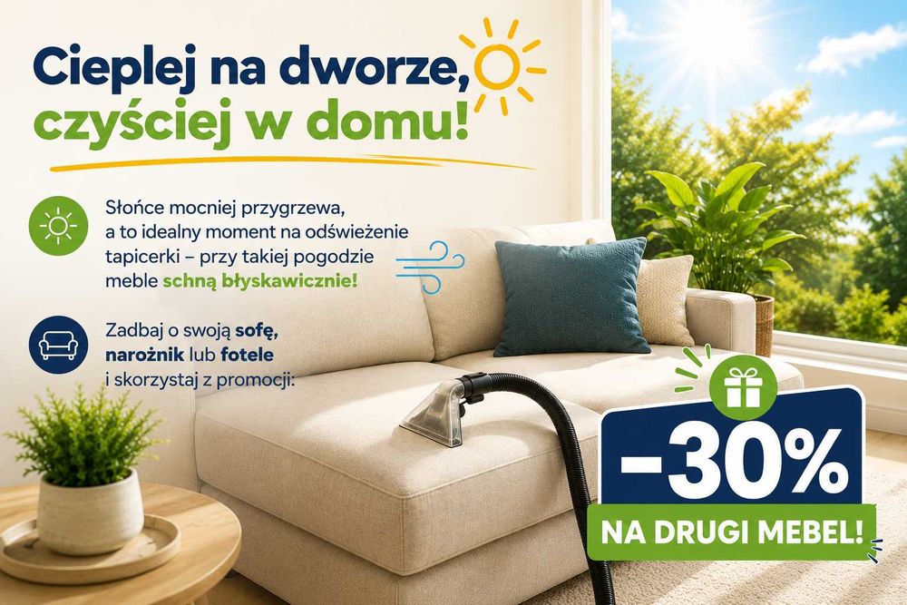 Pranie Tapicerki, Czyszczenie Narożnika, Pranie Sofy, Odkurzanie Mebli -30% RABAT NA DRUGI MEBEL