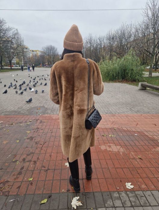 Дублянка шуба натуральна двостороння шкіра овчина мерино