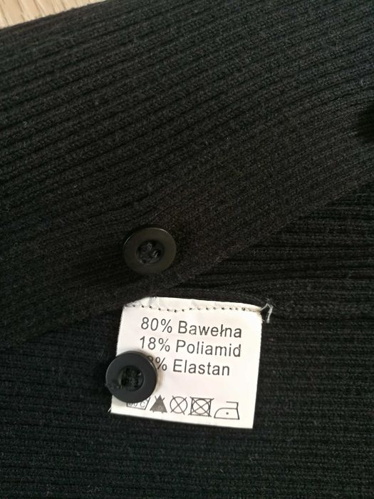 Bawełniany czarny kardigan z rękawkiem do łokcia GREENPOINT m