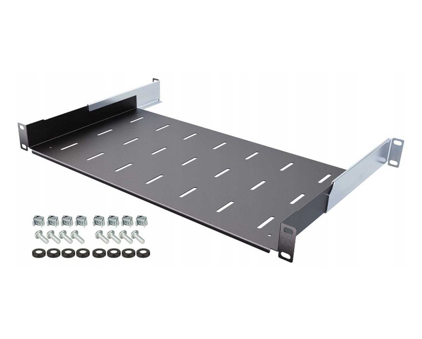 Półka RACK 19" 1U 250mm Regulowana 250-410 mm do Szaf RACK Stalflex