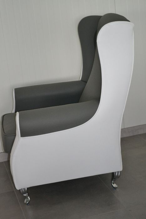 Fotel Uszak Uszatek kominkowy naturalna skóra styl klasyczny PRODUCENT