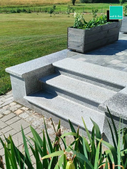 Schody granit Stopnica Podstopnica G603 Bianco Cristal Stopnie do domu