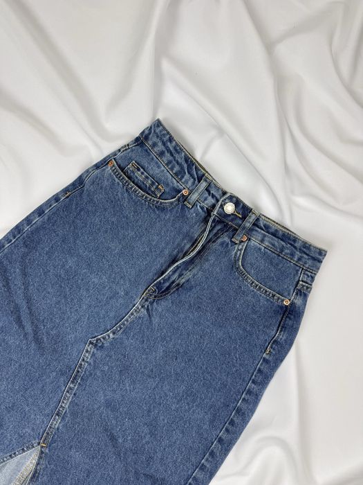 Джинсова юбка максі