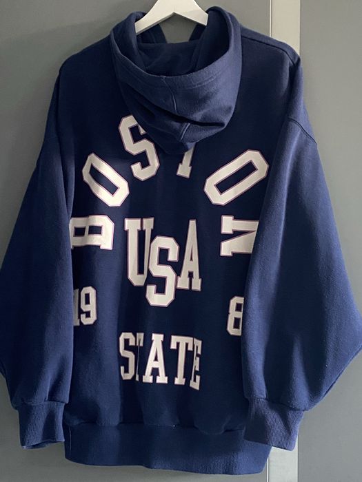 Granatowa bluza na zamek oversize