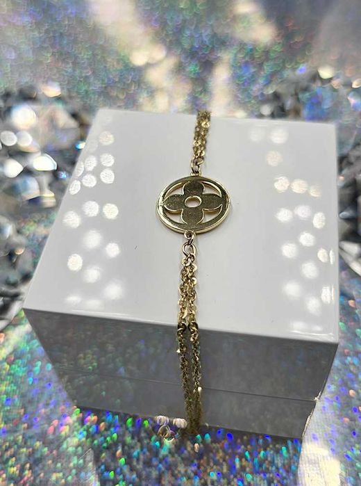 585 Złota bransoletka Kwiat LV