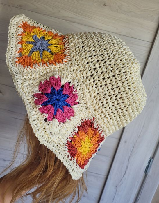 Śliczny stylowy kapelusz Boho oddychający print