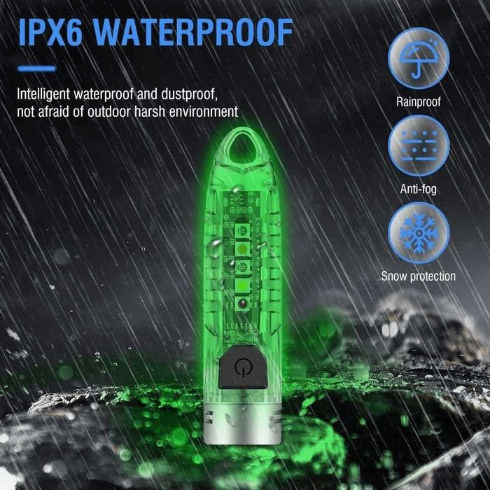 Ліхтар-брелок BORUIT V1 EDC акумуляторний, світлодіод 400lm TypeC IPX6