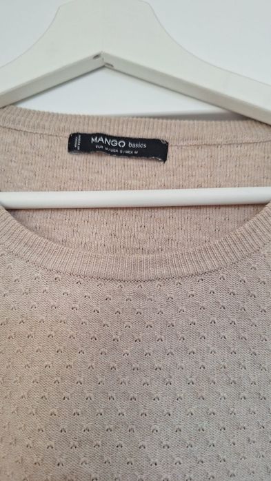 Sweter damski Mango beżowy z kieszeniami oversize M