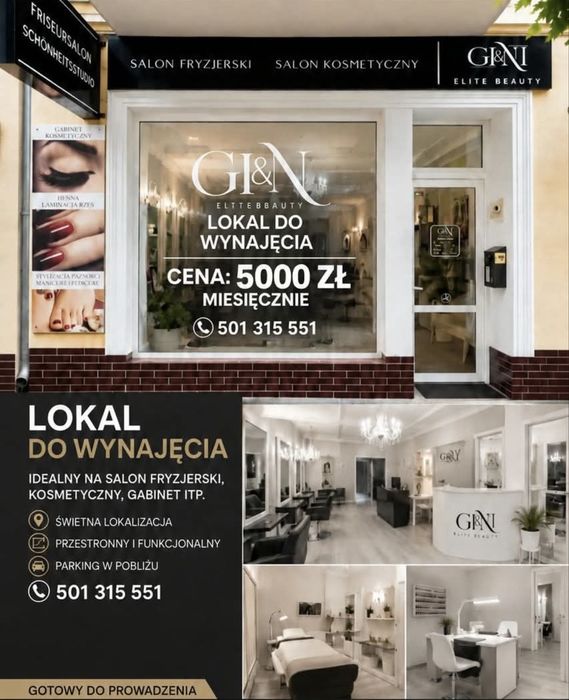 WYNAJMĘ LOKAL 63 m² – prosperujący salon fryzjerski – SŁUBICE, UL. JEDNOŚCI ROBOTNICZEJ