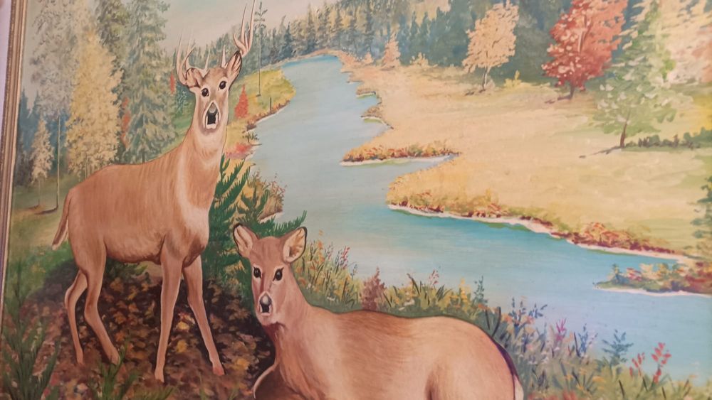 Quadro pintura óleo anos 70