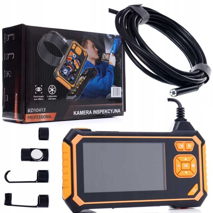KAMERA INSPEKCYJNA endoskopowa 4,3 FullHD LCD USB wyświetlacz KD10413