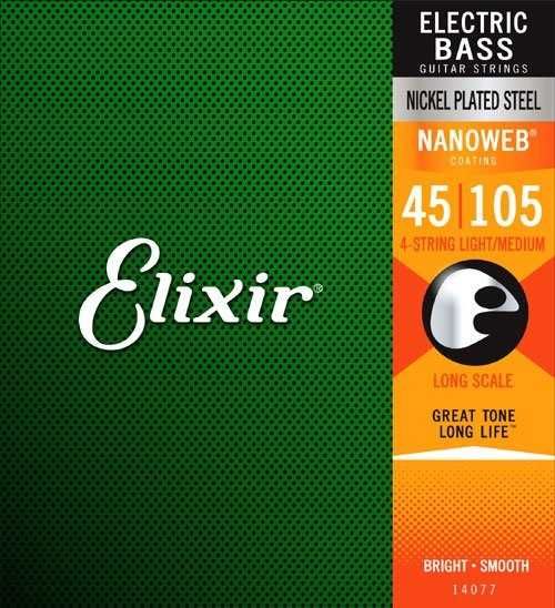 Elixir 45-105 Nanoweb struny basowe Nickel Plated Steep