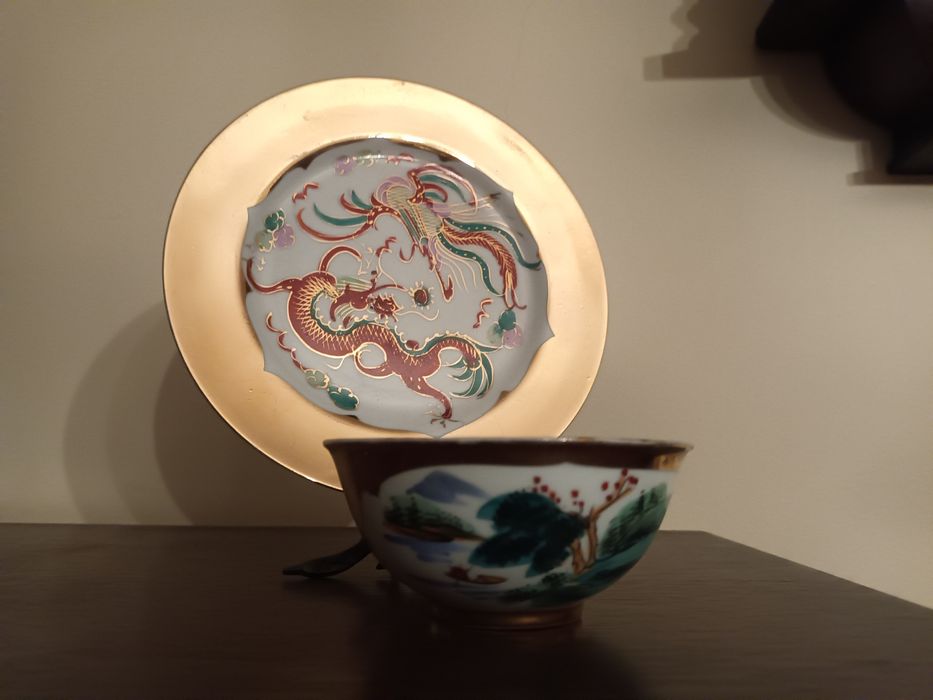 Prato e Tigela de Louça Chinesa